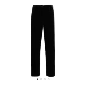 Only Black Velvet Straight Wide Legs Pants Trousers Size US 10 Inseam 32” NWT